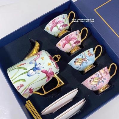 BỘ ẤM CHÉN CHIM HOA CAO CẤP